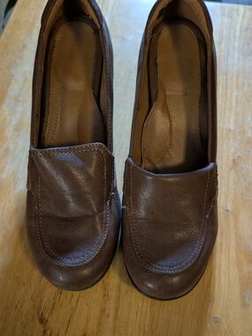 Madeline Brown Leather Slip-On Loafers